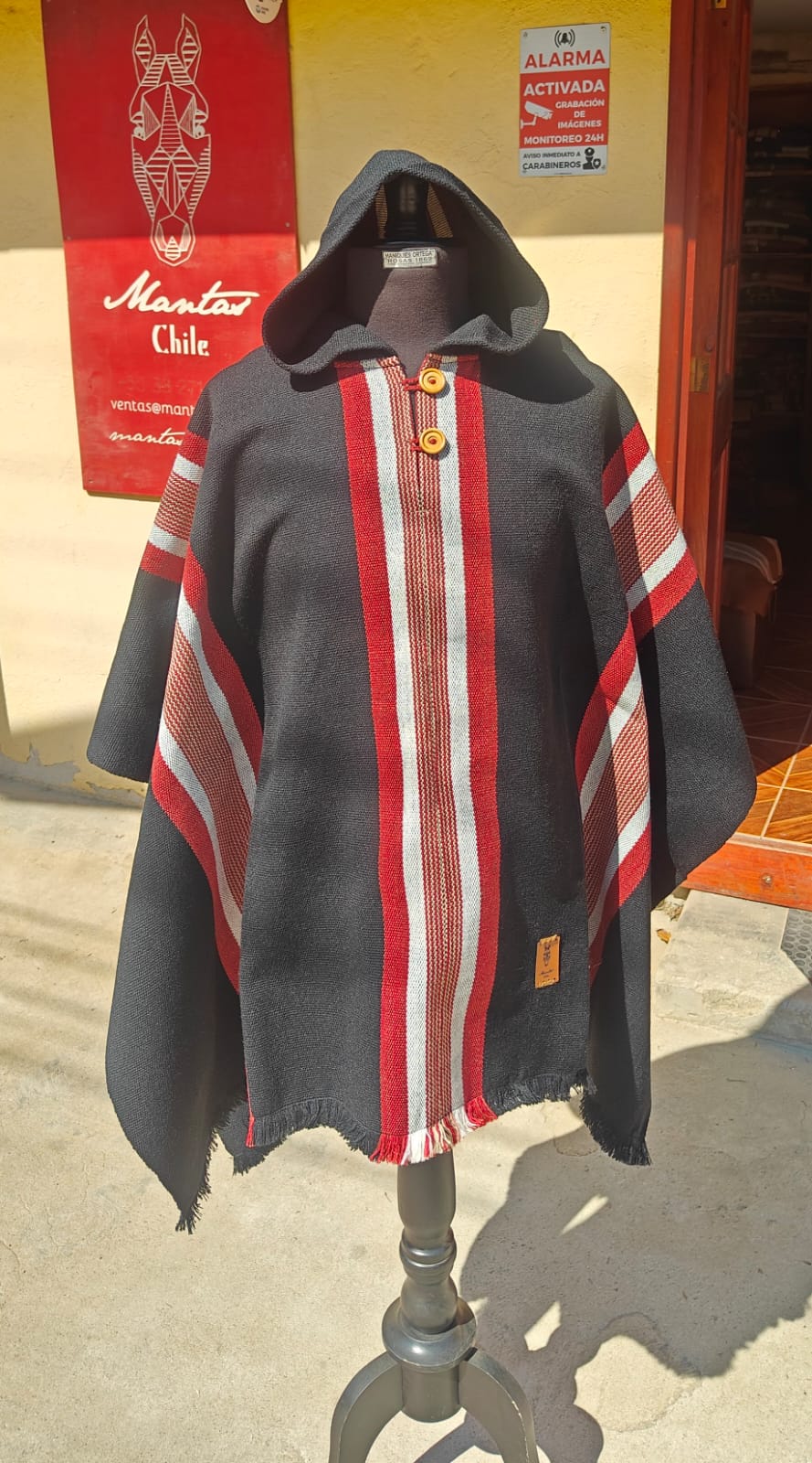 Poncho de lana de adulto con gorro — imagen 3